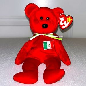 🇲🇽 Red Bear Beanie Baby